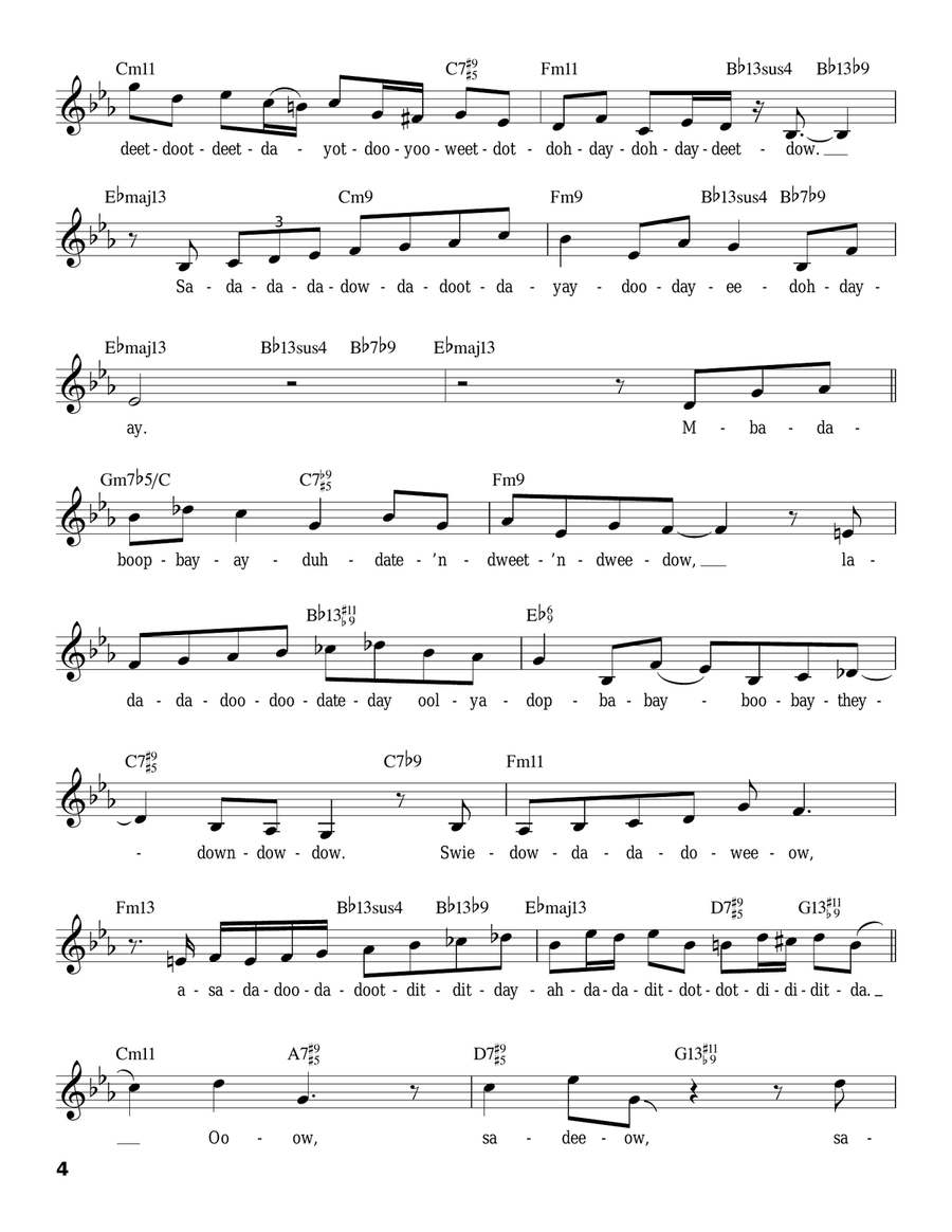 Lullaby Of Birdland Voice scores gallery preview page 4