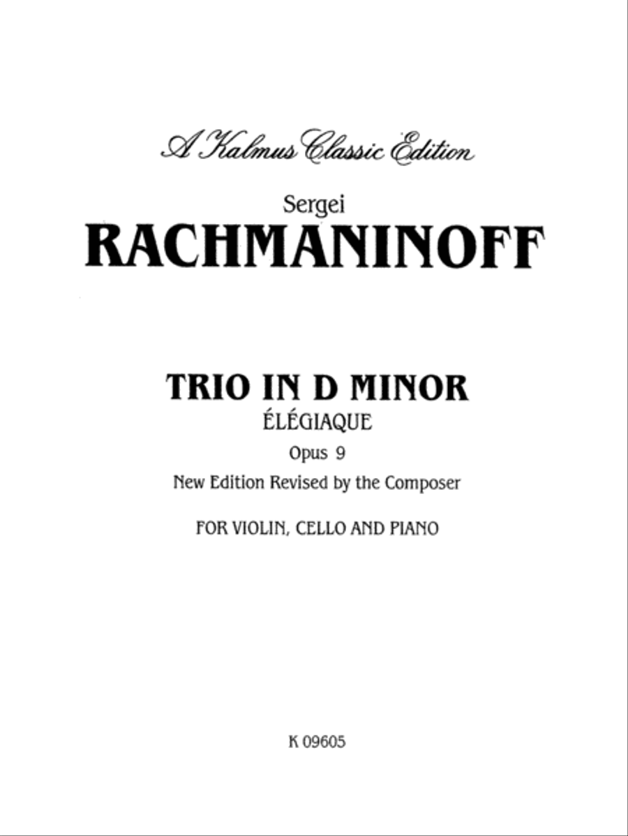 Trio Elegiaque, Opus 9 Trio Elegiaque, Opus 9 Small Ensemble scores gallery preview page 2