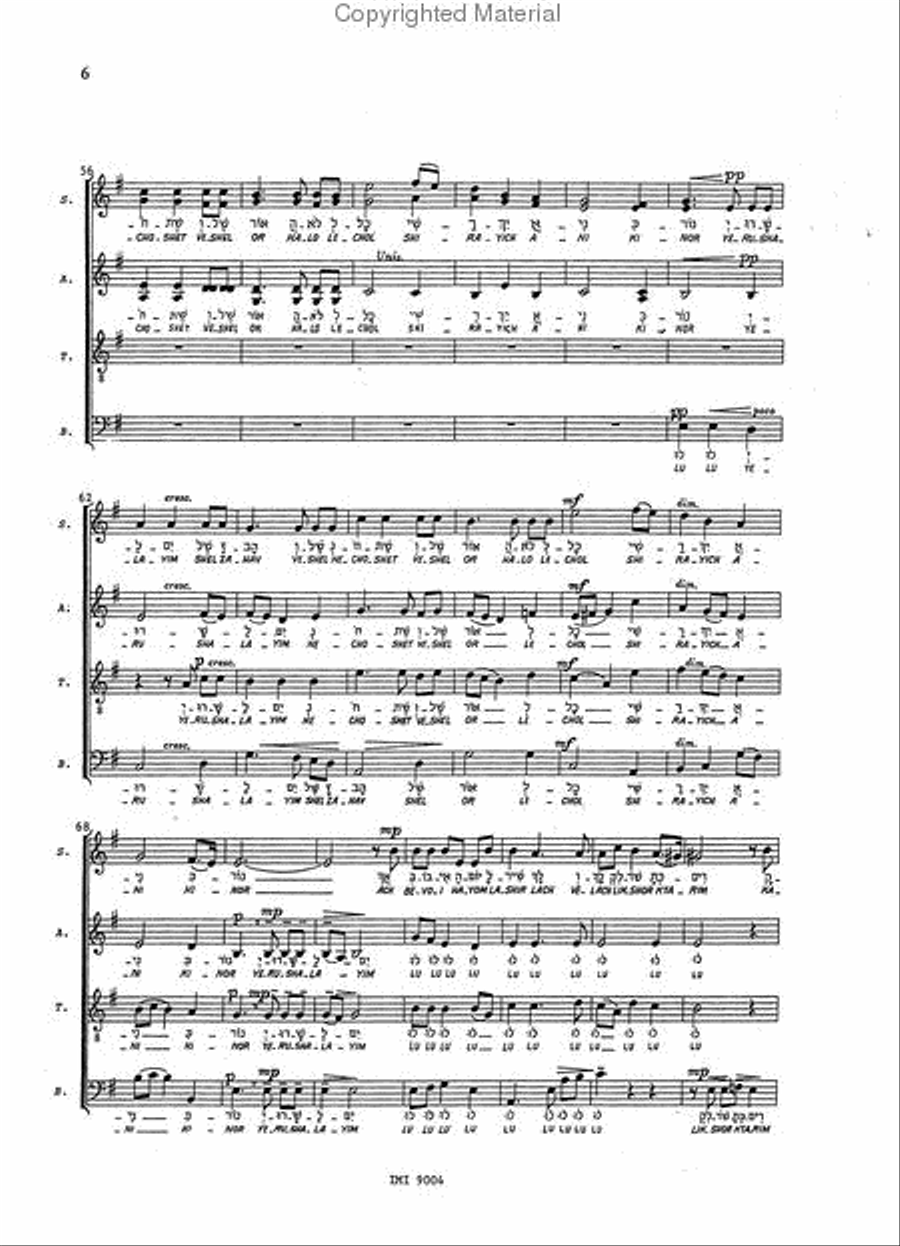 Jerusalem of Gold Jerusalem of Gold 4-Part scores gallery preview page 4