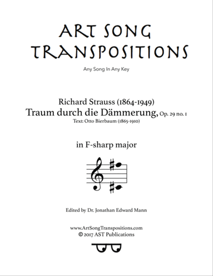 Traum durch die Dämmerung, Op. 29 no. 1 (F-sharp major)