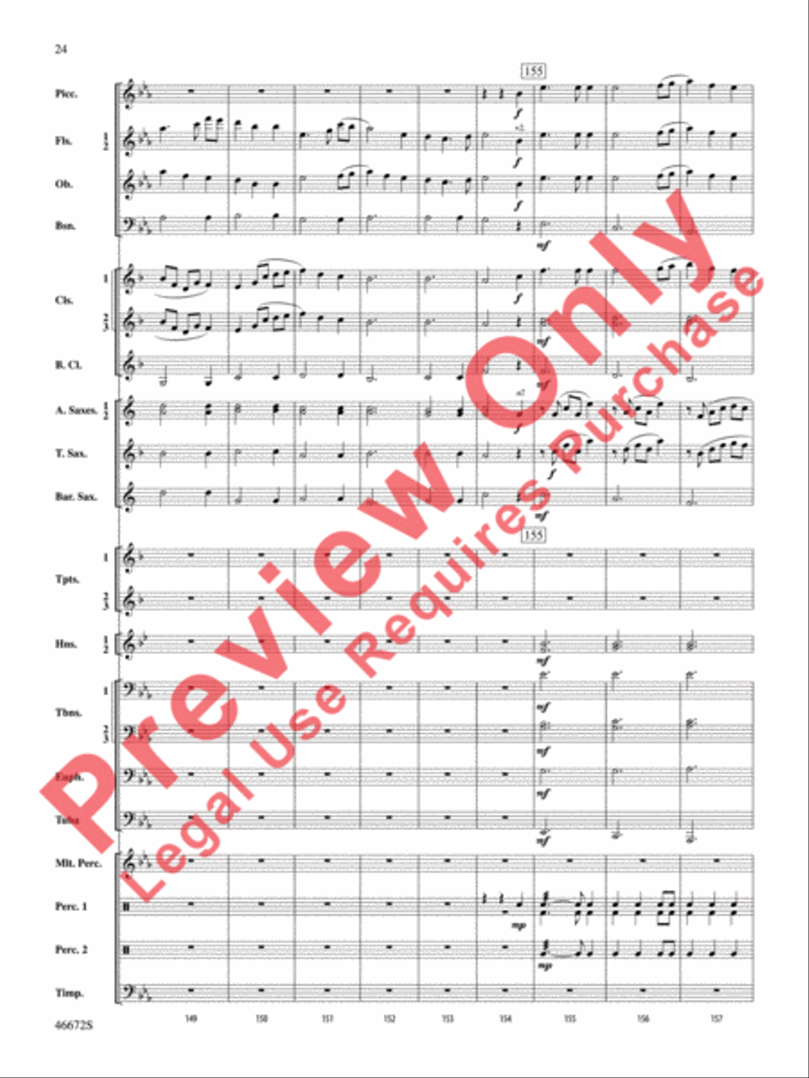 Variants on an English Sea Song Concert Band scores gallery preview page 25
