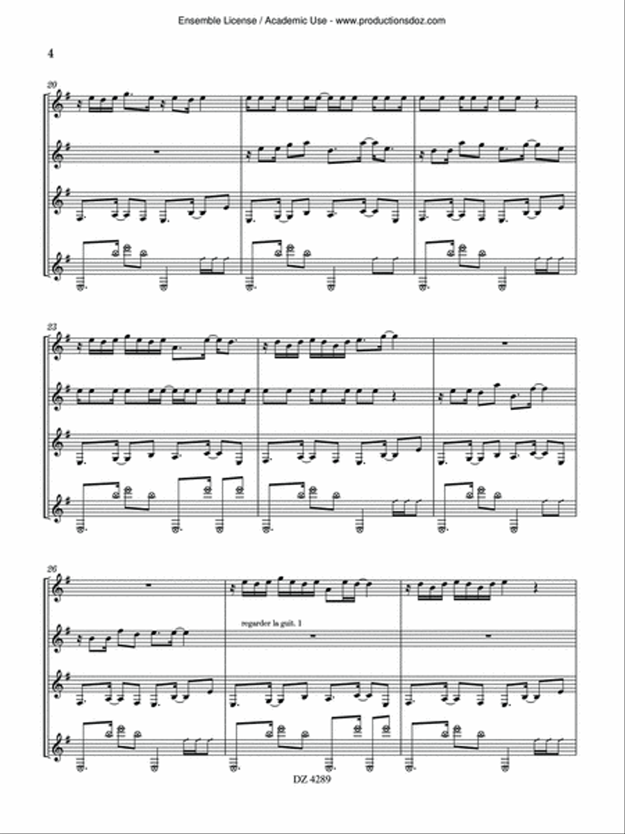 Cubana Cubana Guitar Ensemble scores gallery preview page 4