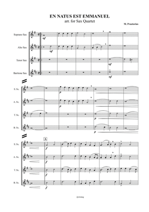 M. Praetorius - En Natus Est Emmanuel, arr. for Sax Quartet