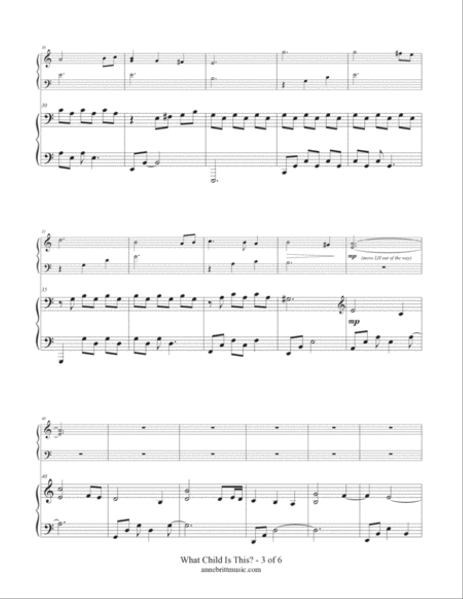 What Child Is This? (late elementary student/teacher piano duet) Piano Method scores gallery preview page 3