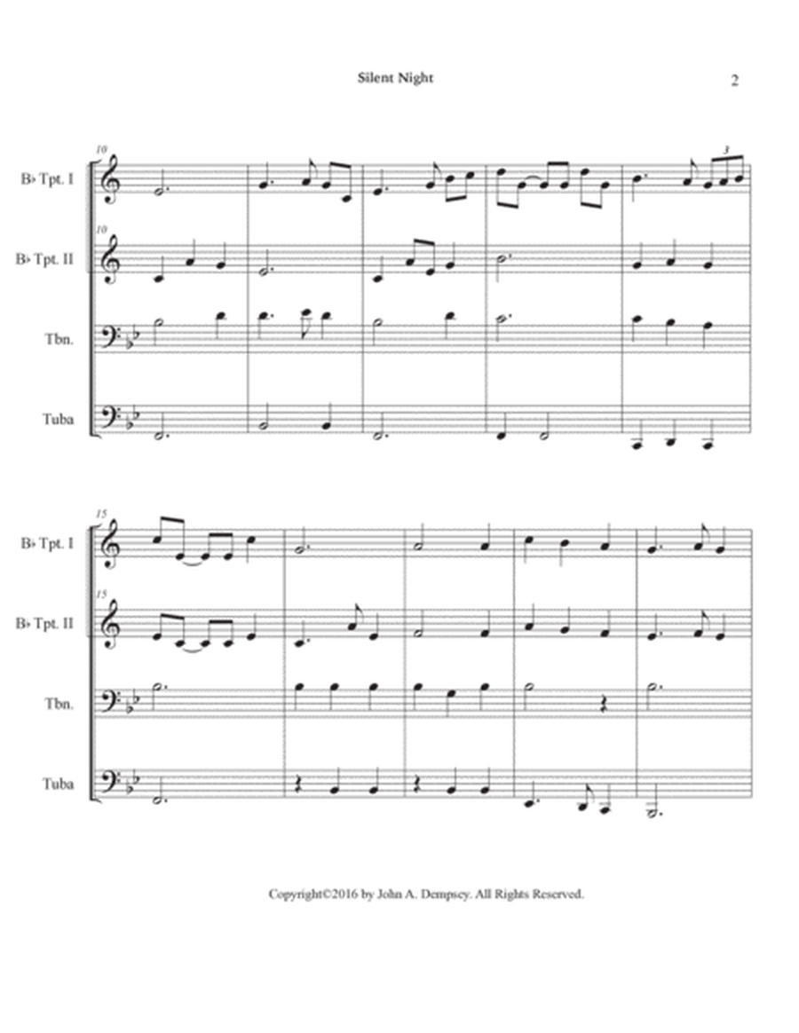 Silent Night (Brass Quartet): Two Trumpets, Trombone and Tuba image number null