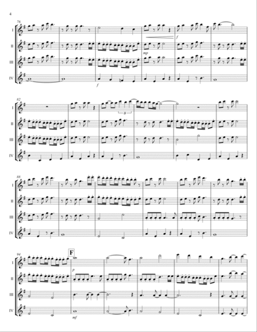 Fade To Black Flute Quartet scores gallery preview page 5