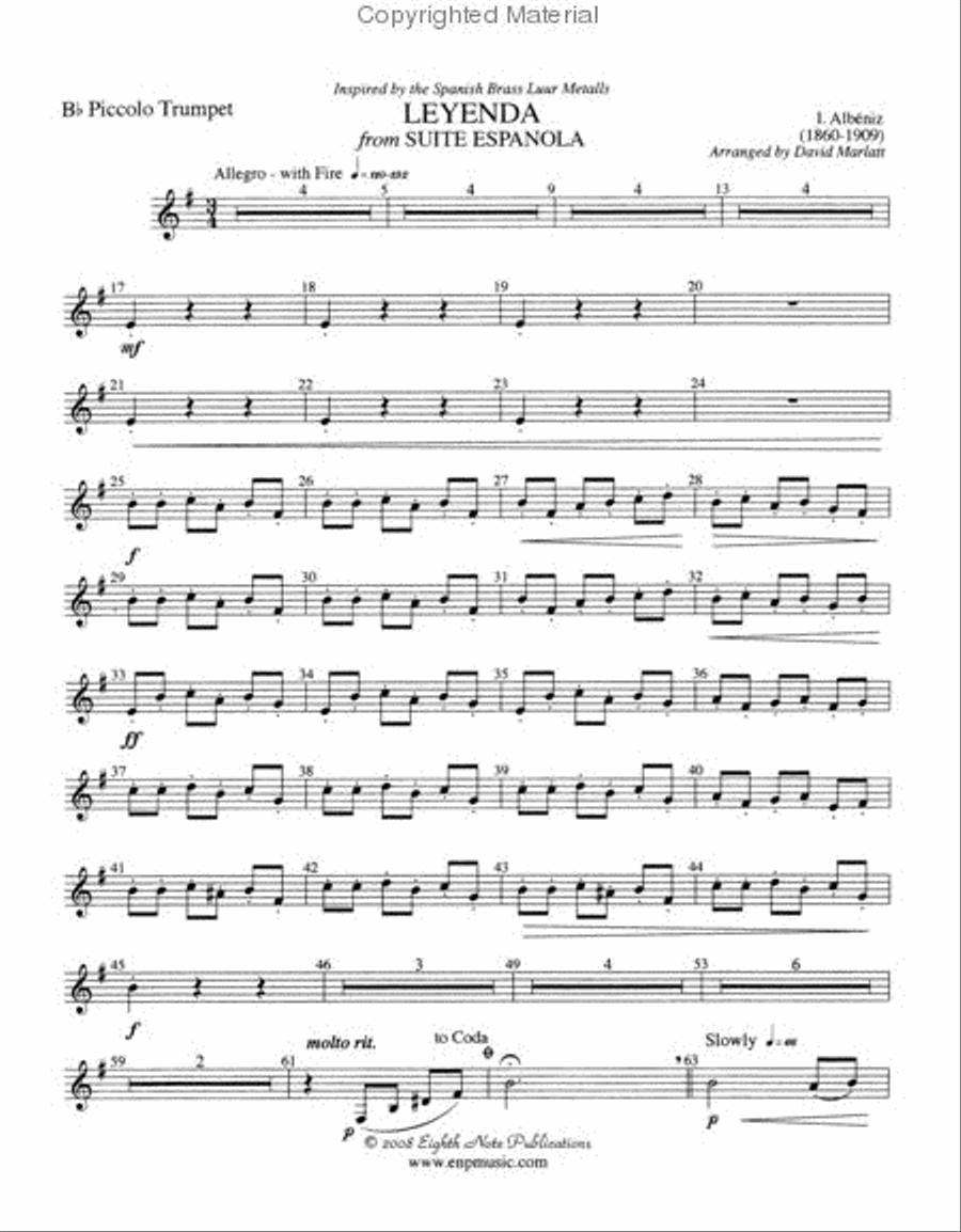Leyenda (from Suite Española) Small Ensemble scores gallery preview page 4