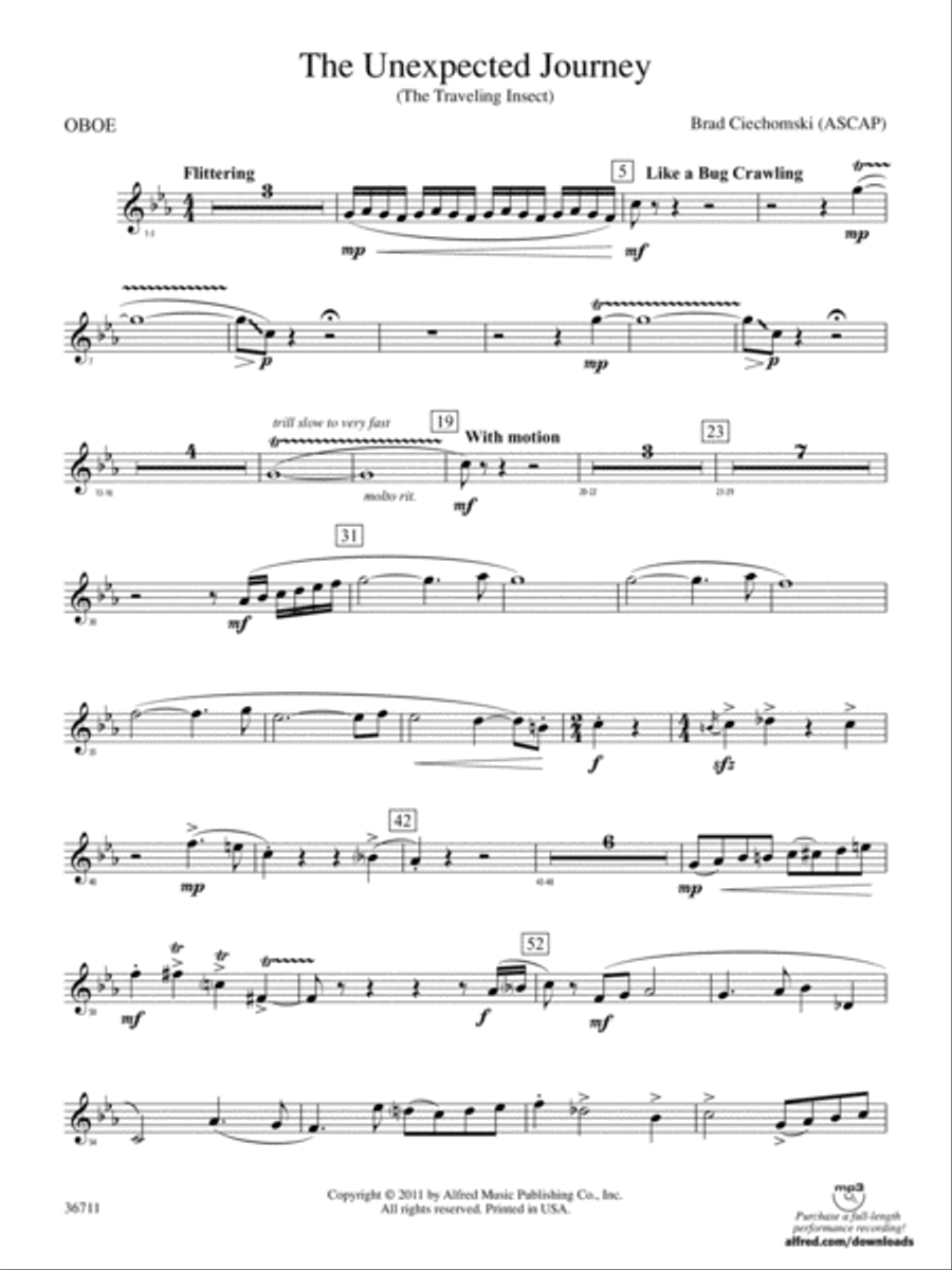 The Unexpected Journey: Oboe Concert Band scores gallery preview page 1