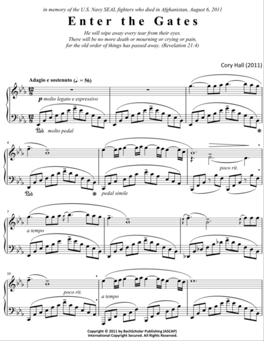 Enter the Gates Piano Solo scores gallery preview page 1