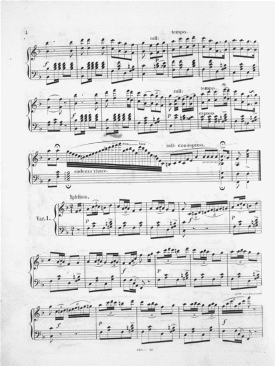 Oh! Susanna. Introduction and Brilliant Variations Piano Solo scores gallery preview page 4