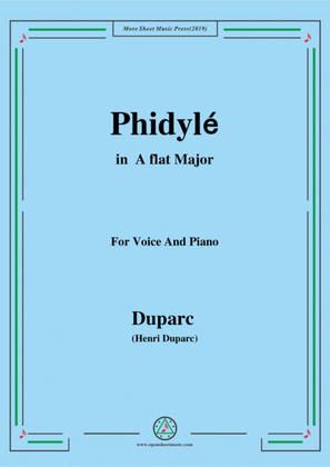 Duparc-Phidylé in A flat Major,for Voice and Piano