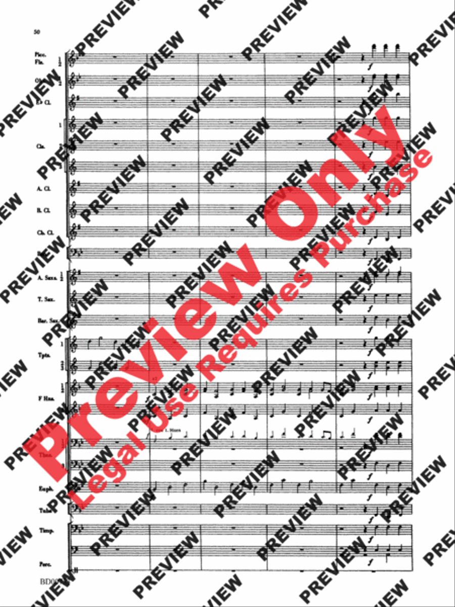 Water Music Suite Concert Band scores gallery preview page 50