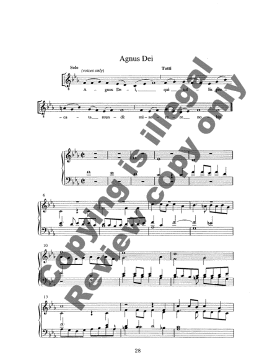 Messa a 4 voci (Keyboard/Instrumental Part) Choir scores gallery preview page 8