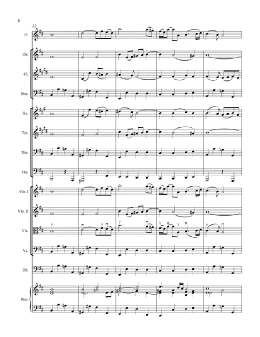 Air from Second Movement of Orchestral Suite No. 3 BWV 1068 Full Orchestra scores gallery preview page 6