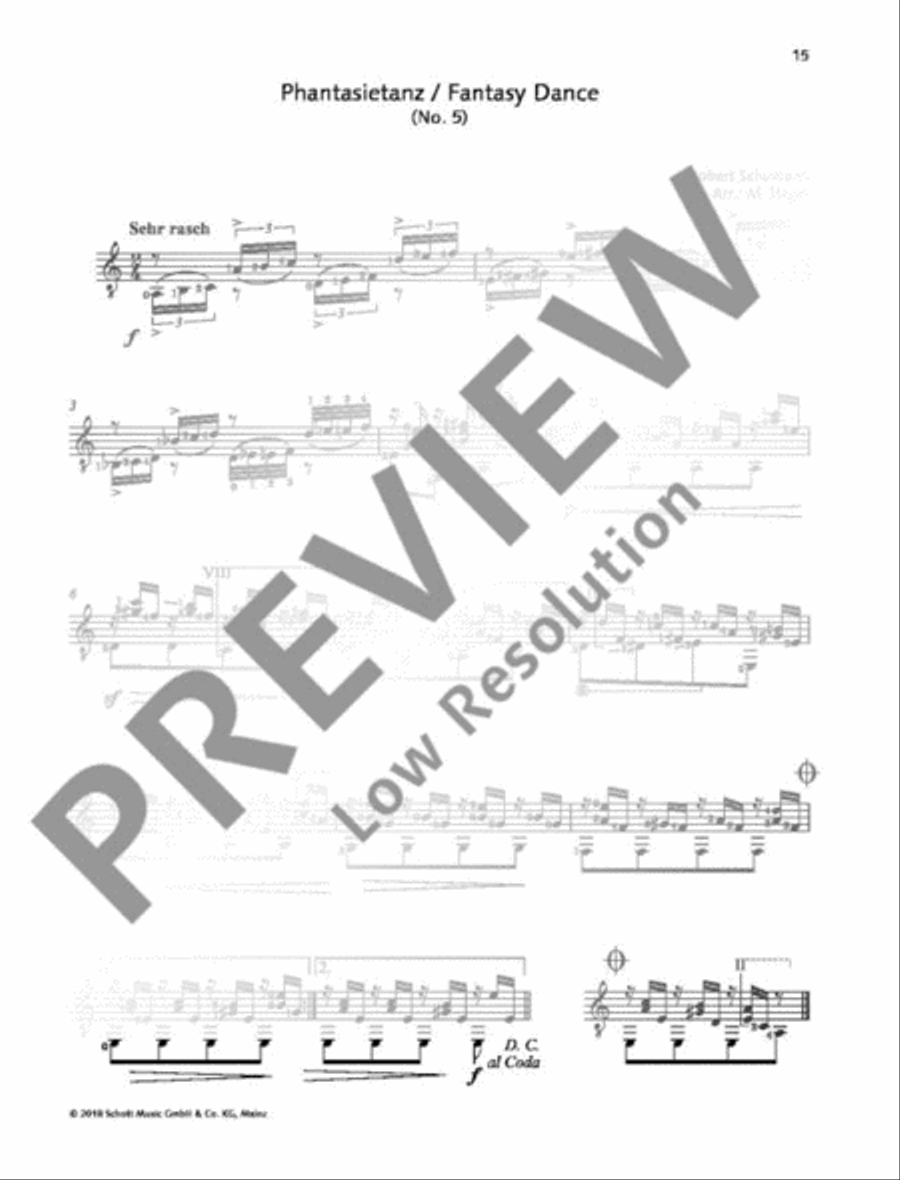 Schumann for Guitar Classical Guitar scores gallery preview page 16