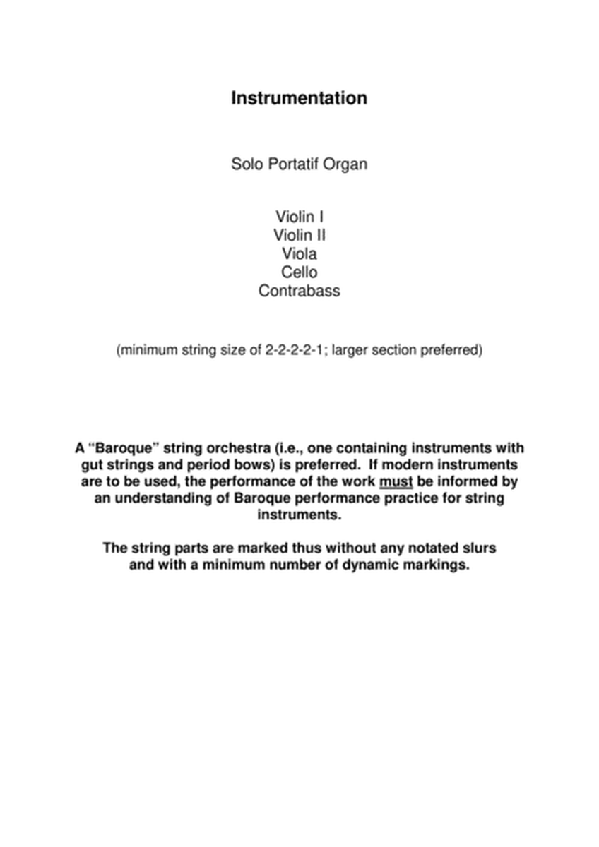Carson Cooman: Concerto for Portatif Organ and Strings (2006), score and complete parts