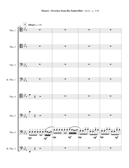 Overture from the Magic Flute for Trombone Octet