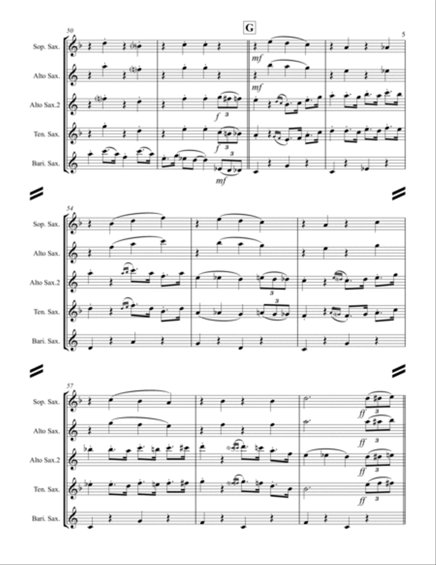 Bubbles In The Wine Saxophone Quartet scores gallery preview page 6