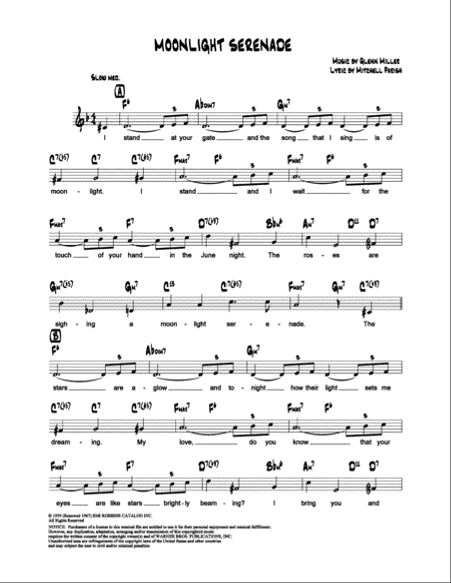 Moonlight Serenade School and Community scores gallery preview page 1