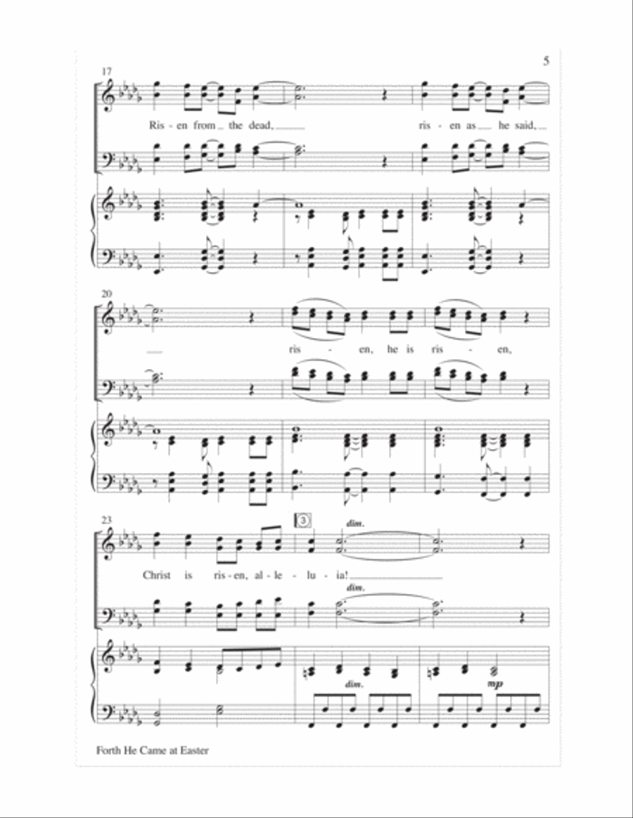 Forth He Came at Easter Choir scores gallery preview page 5