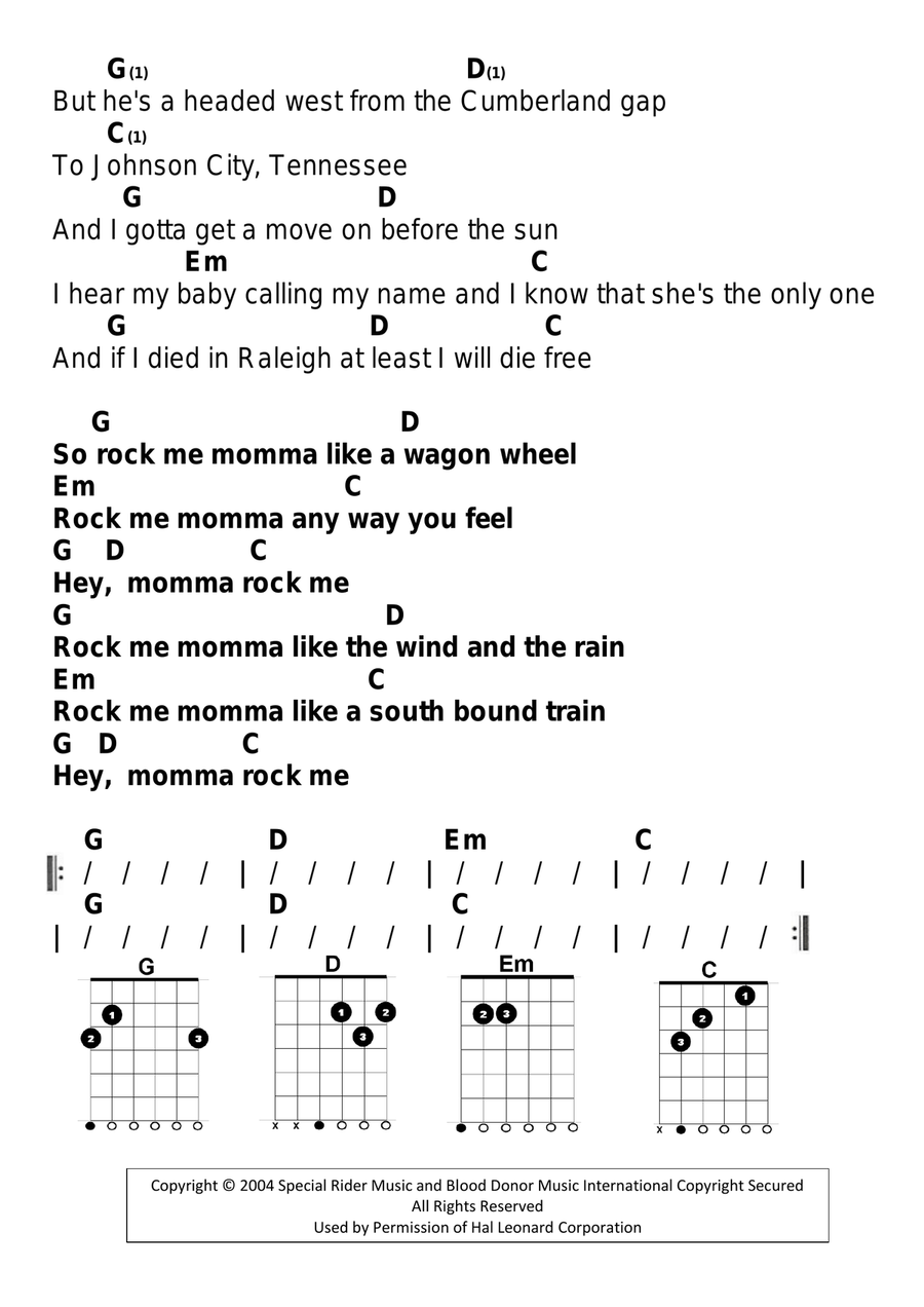 Wagon Wheel Wagon Wheel Guitar scores gallery preview page 3