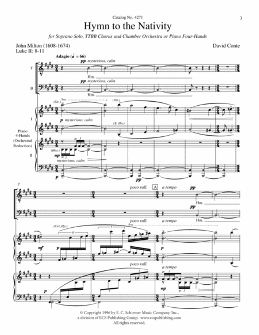 Hymn to the Nativity TTBB scores gallery preview page 3
