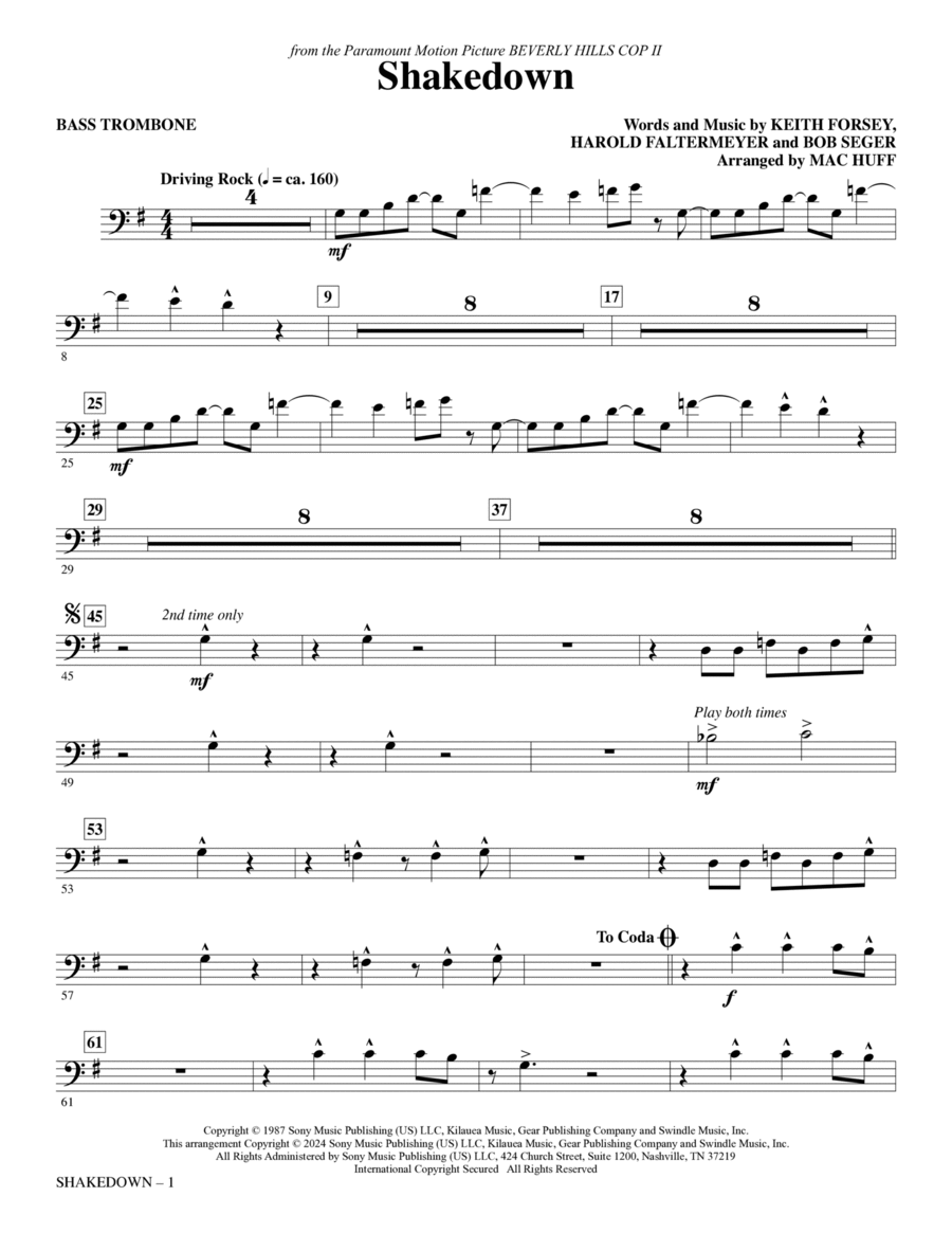 Shakedown (arr. Mac Huff) - Bass Trombone