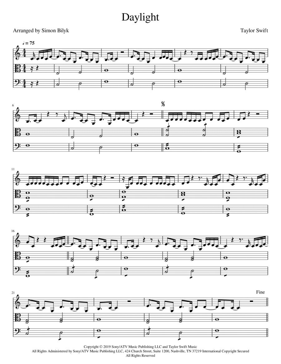 Daylight String Trio scores gallery preview page 1