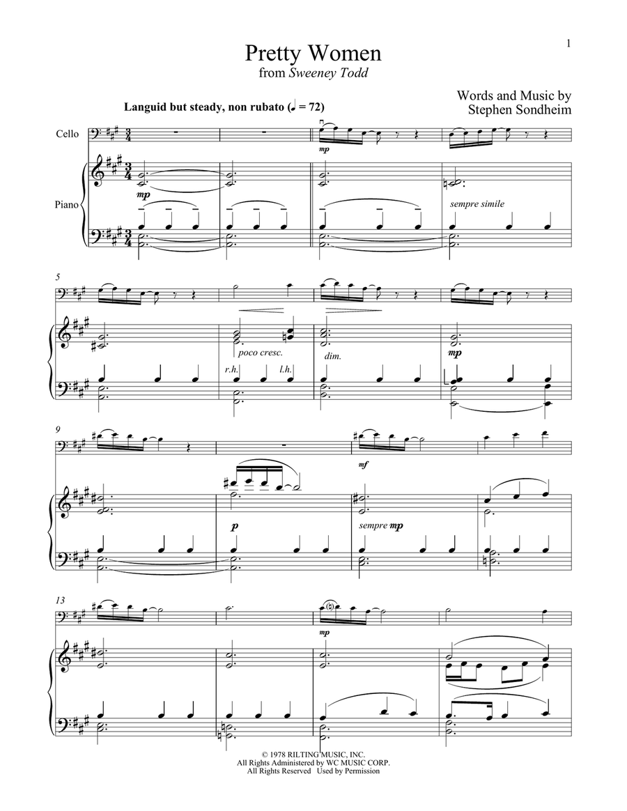 Pretty Women (from Sweeney Todd) Piano scores gallery preview page 1