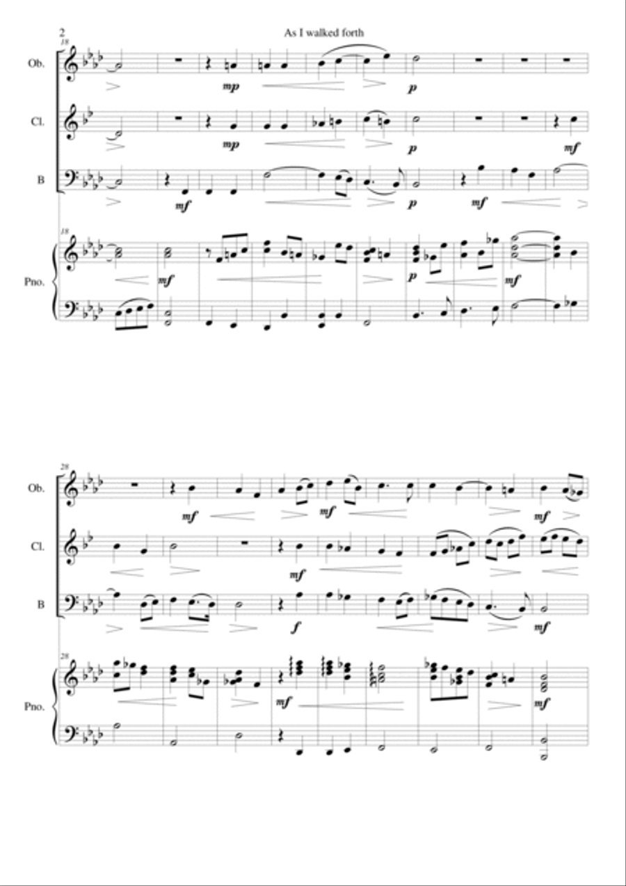 As I walked forth Bassoon scores gallery preview page 2