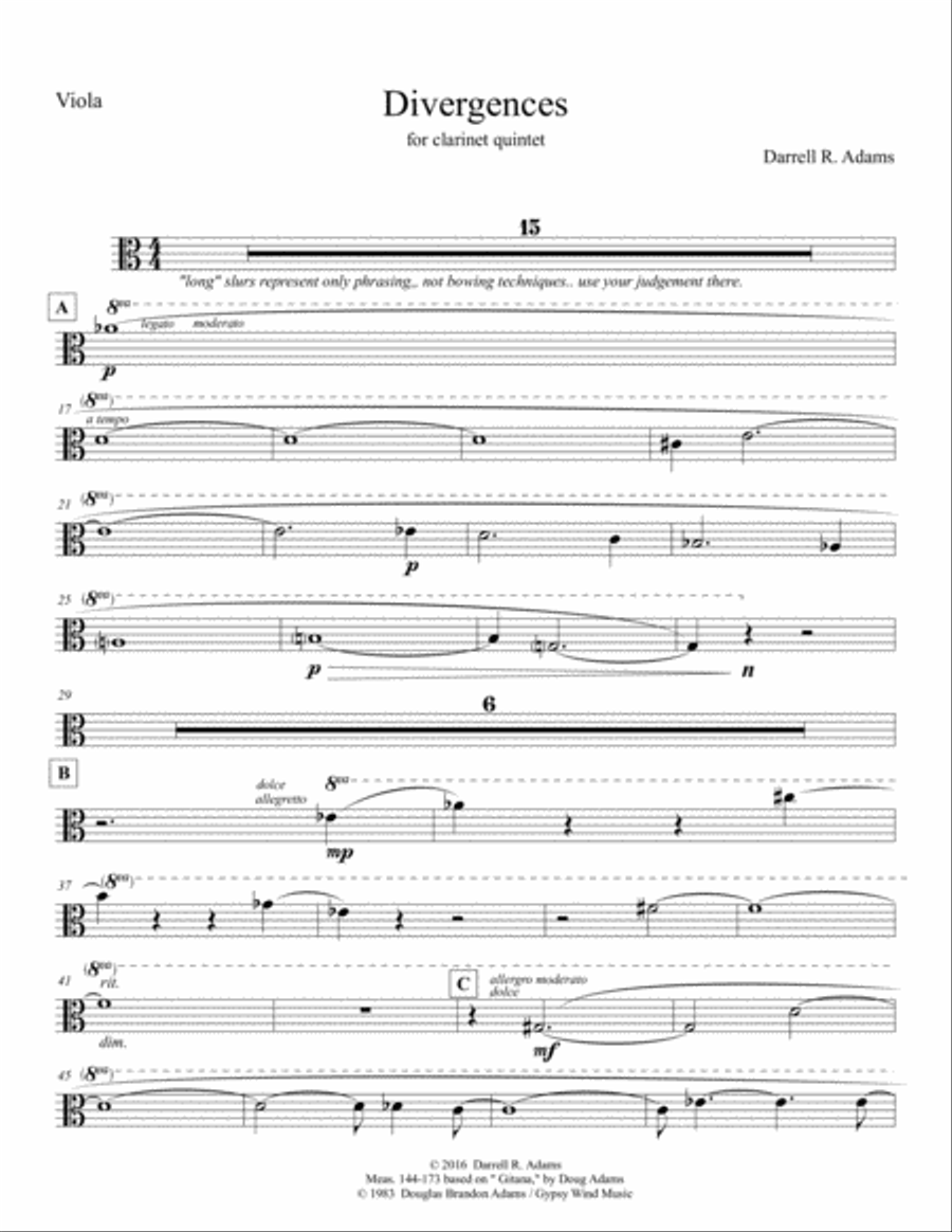 Divergences Viola Chamber Orchestra scores gallery preview page 1