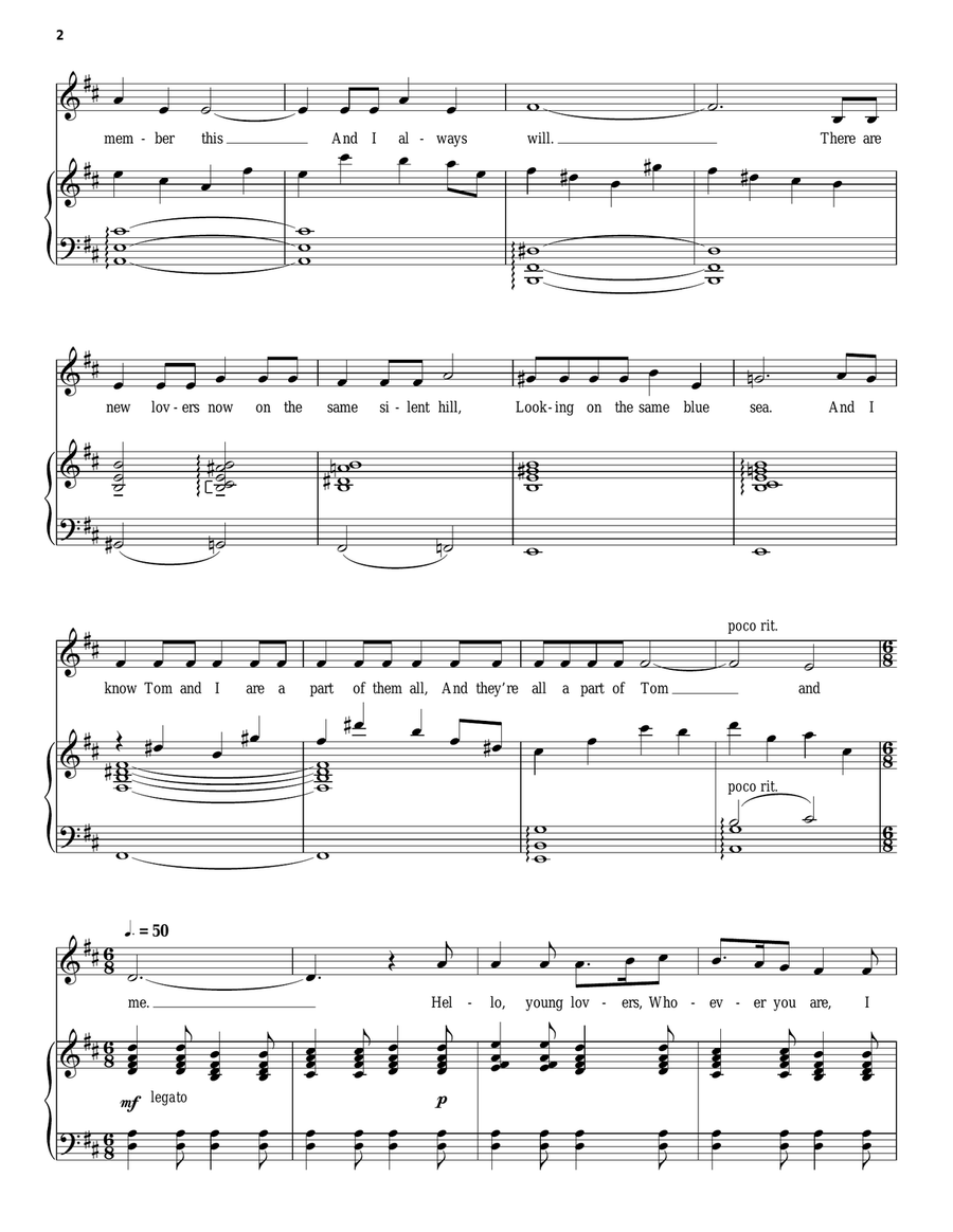 Hello, Young Lovers Piano, Vocal scores gallery preview page 2