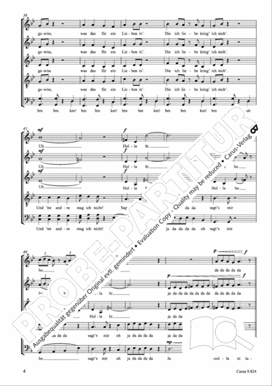 Horch, was kommt con draussn rein SSATB scores gallery preview page 8