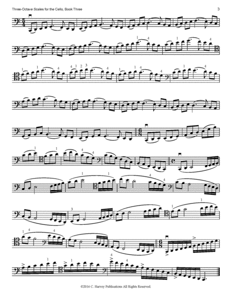 Three-Octave Scales for the Cello, Book Three, More Variations
