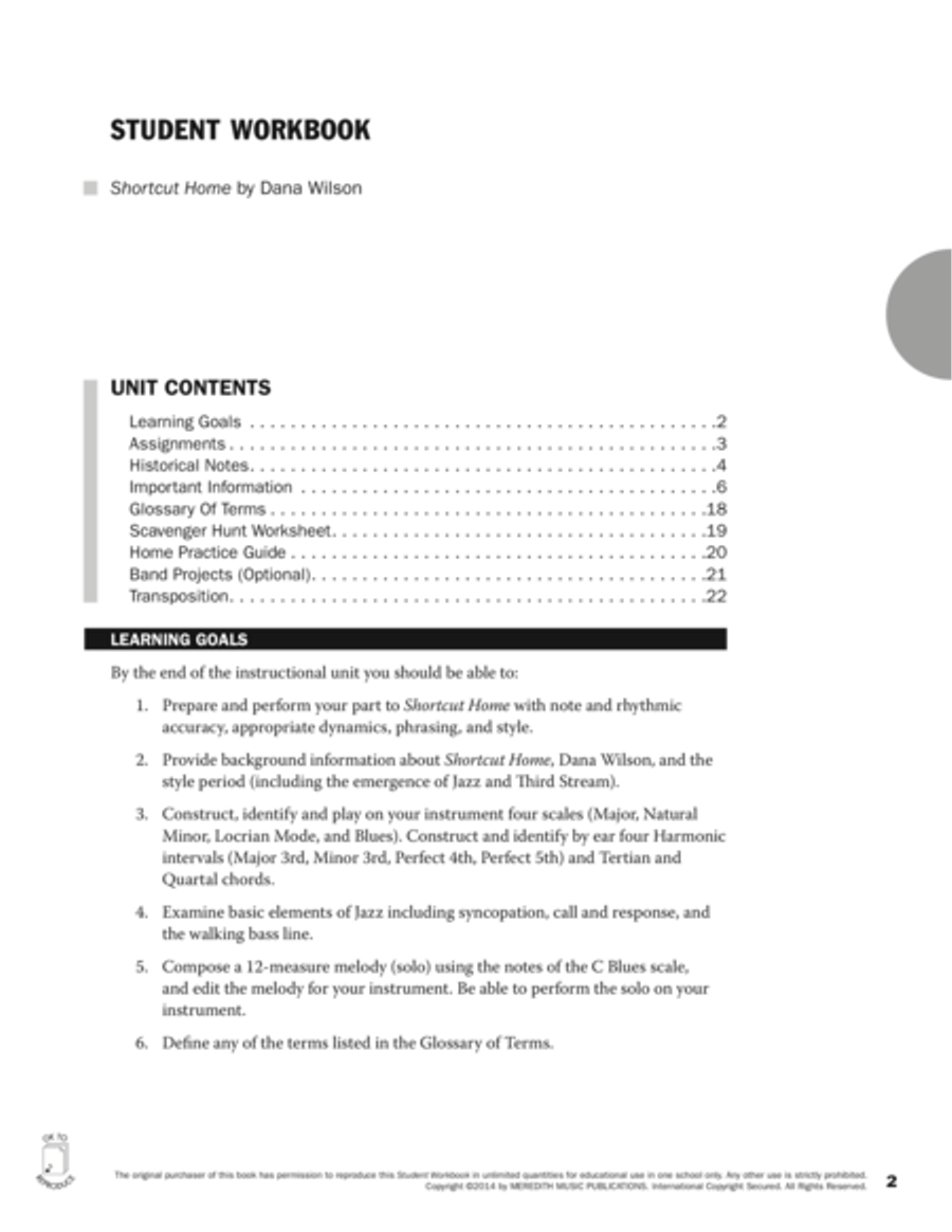 Guides to Band Masterworks, Vol. 5 - Student Workbook - Shortcut Home Activity Books scores gallery preview page 2