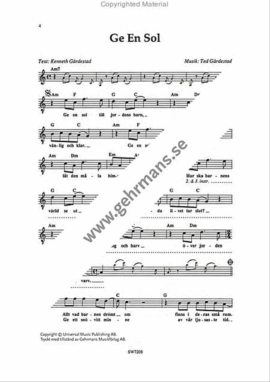 Antligen pa vag Antligen pa vag Piano, Vocal, Guitar scores gallery preview page 4