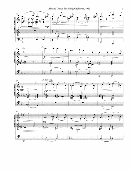 DELIUS "Air and Dance" for string orchestra,1915, transcribed for organ.