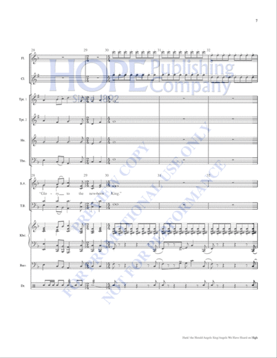 Hark! the Herald Angels Sing with Angels We Have Heard on High Choir scores gallery preview page 7