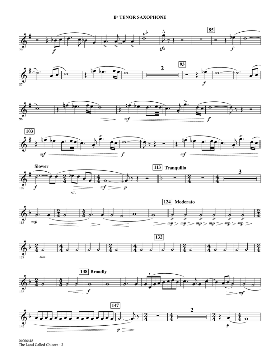 The Land Called Chicora - Bb Tenor Saxophone Concert Band scores gallery preview page 2