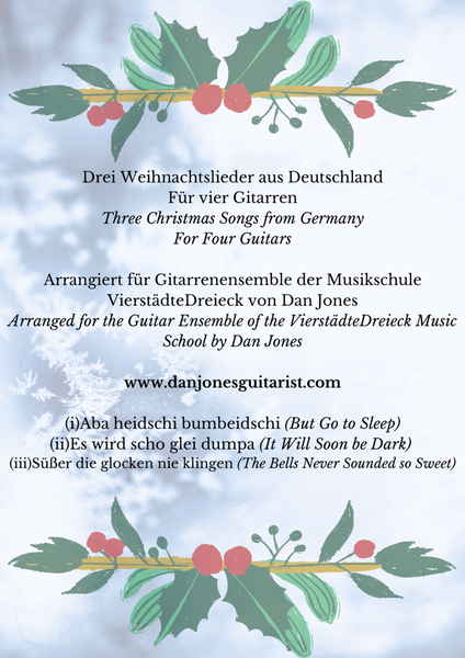 Three Traditional Christmas Songs from Germany for Four Guitars