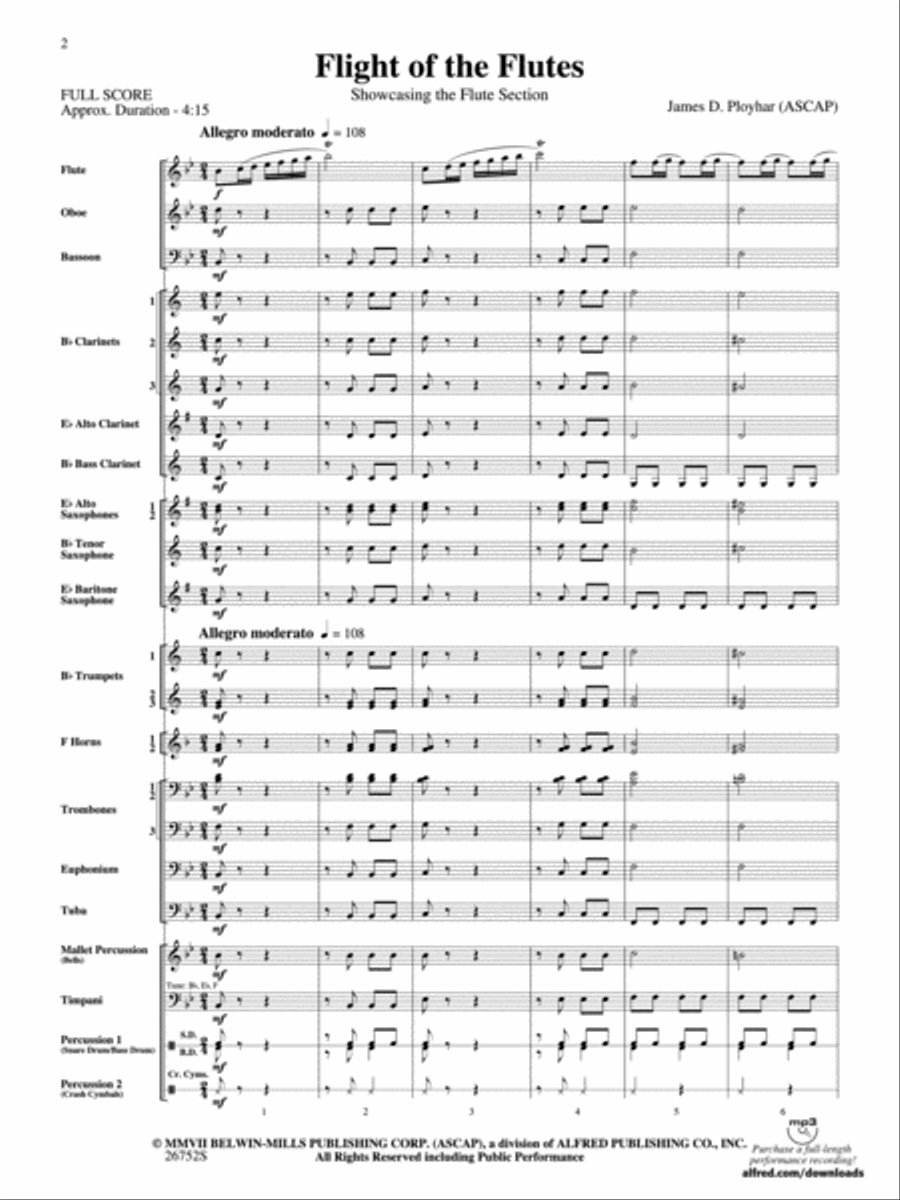 Flight of the Flutes Concert Band scores gallery preview page 2