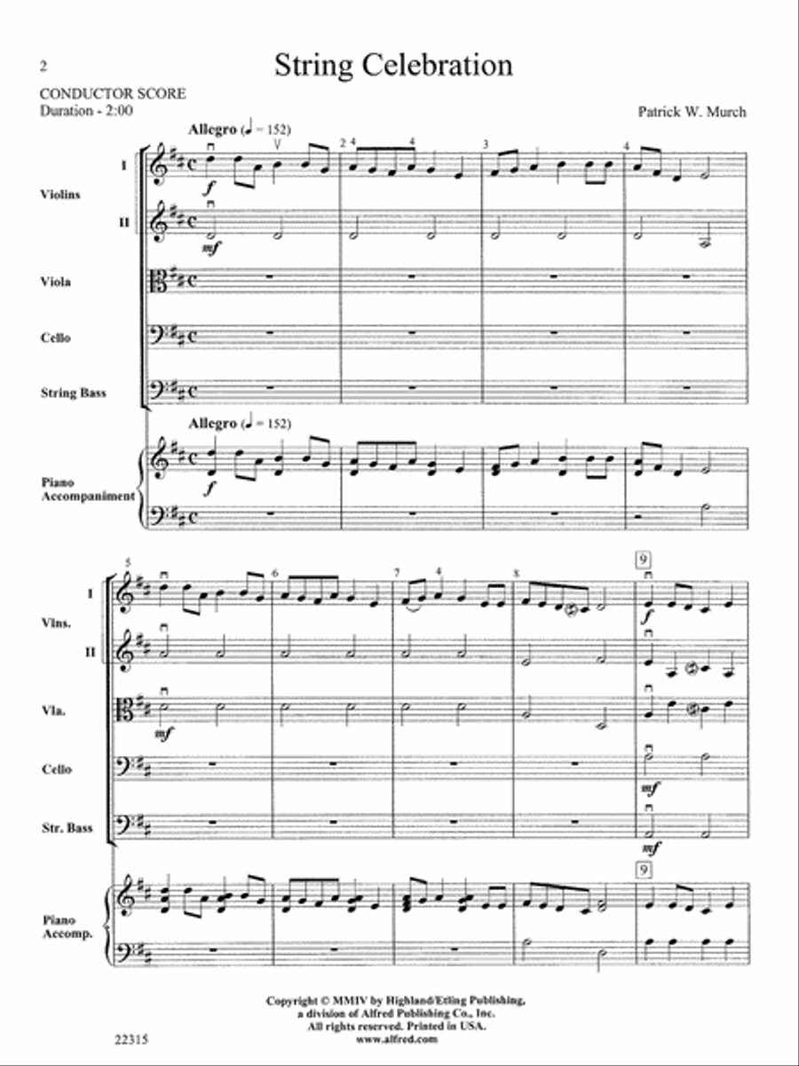 String Celebration: Score String Orchestra scores gallery preview page 2