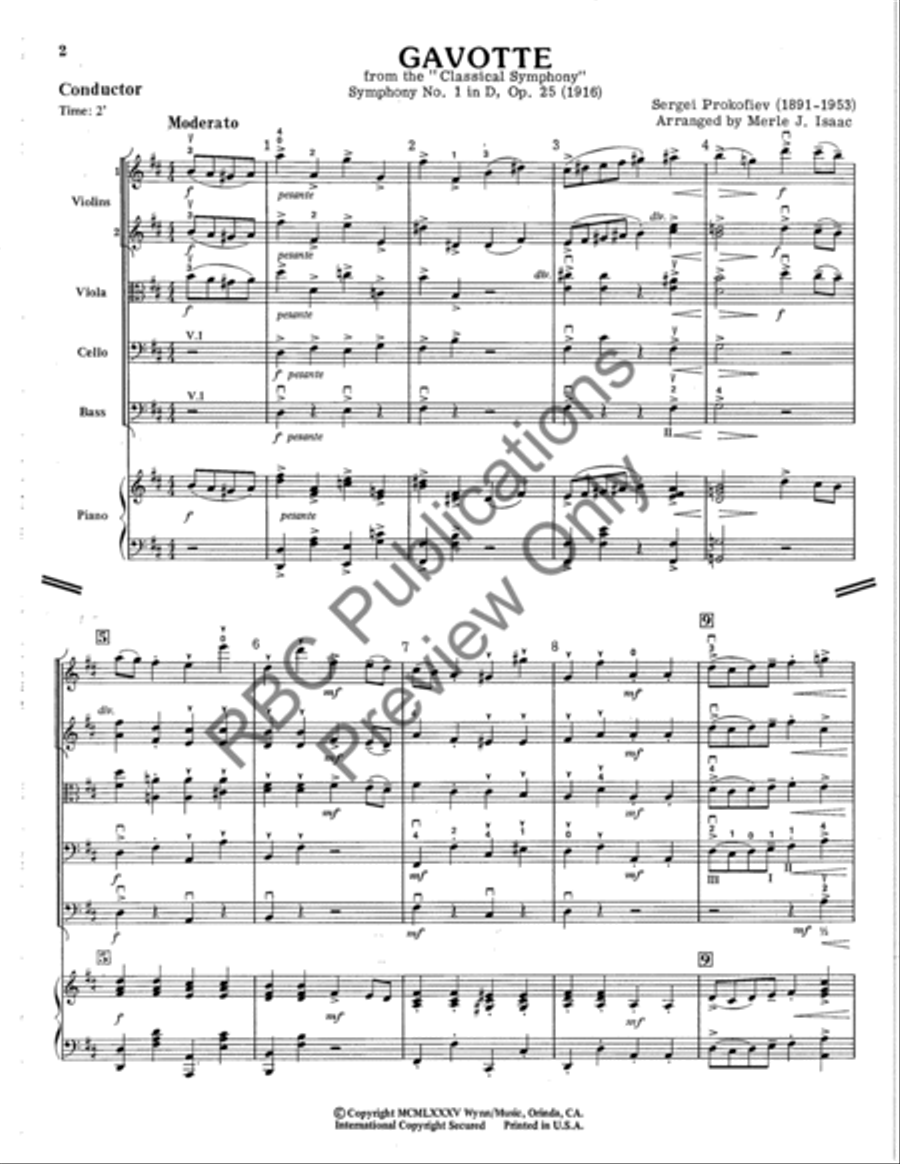 Gavotte String Orchestra scores gallery preview page 3