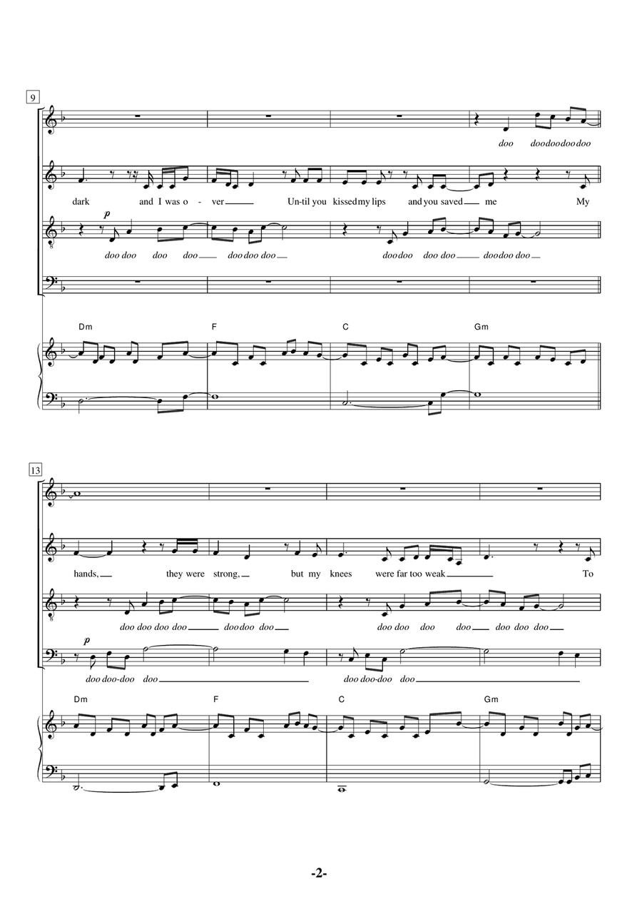 Set Fire To The Rain Set Fire To The Rain 4-Part scores gallery preview page 2