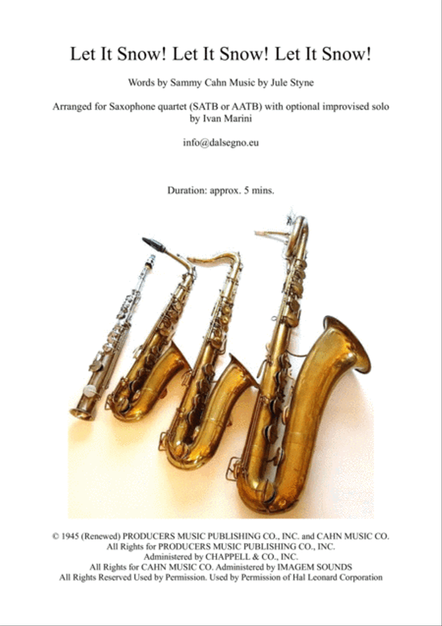 Let It Snow! Let It Snow! Let It Snow! Saxophone Quartet scores gallery preview page 1