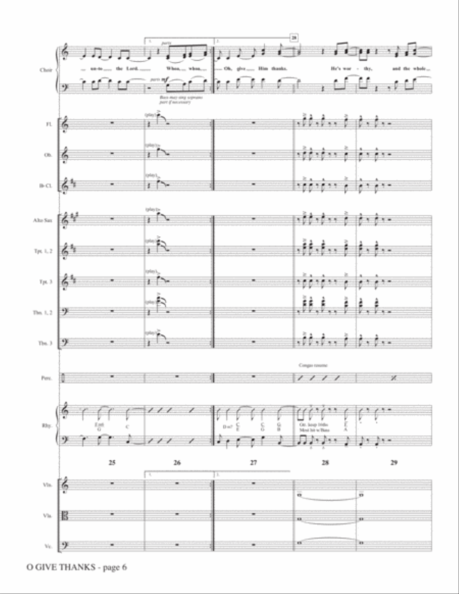 O Give Thanks - Full Score Choir scores gallery preview page 6