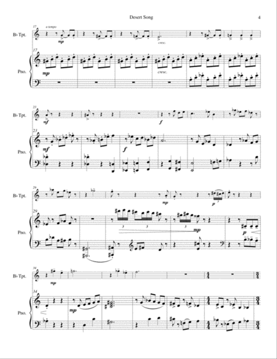 Desert Song Trumpet Solo scores gallery preview page 6
