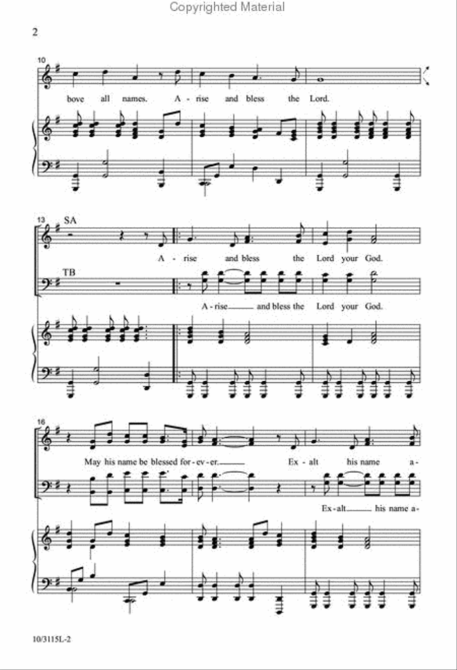 Arise and Bless the Lord Arise and Bless the Lord 4-Part scores gallery preview page 3
