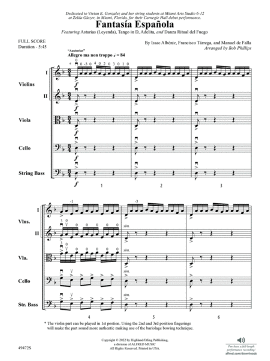 Fantasía Española String Orchestra scores gallery preview page 4