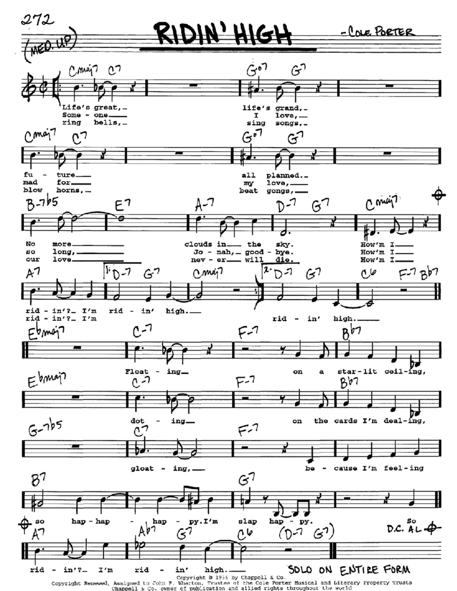 Ridin' High Ridin' High Voice scores gallery preview page 1